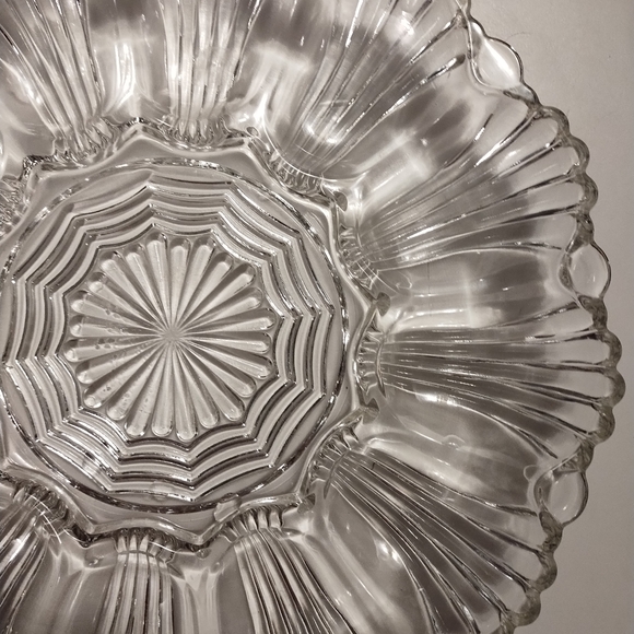 Deviled Egg Server Tray  10"Vintage Anchor Hocking Glass 896 Clear - Picture 6 of 8